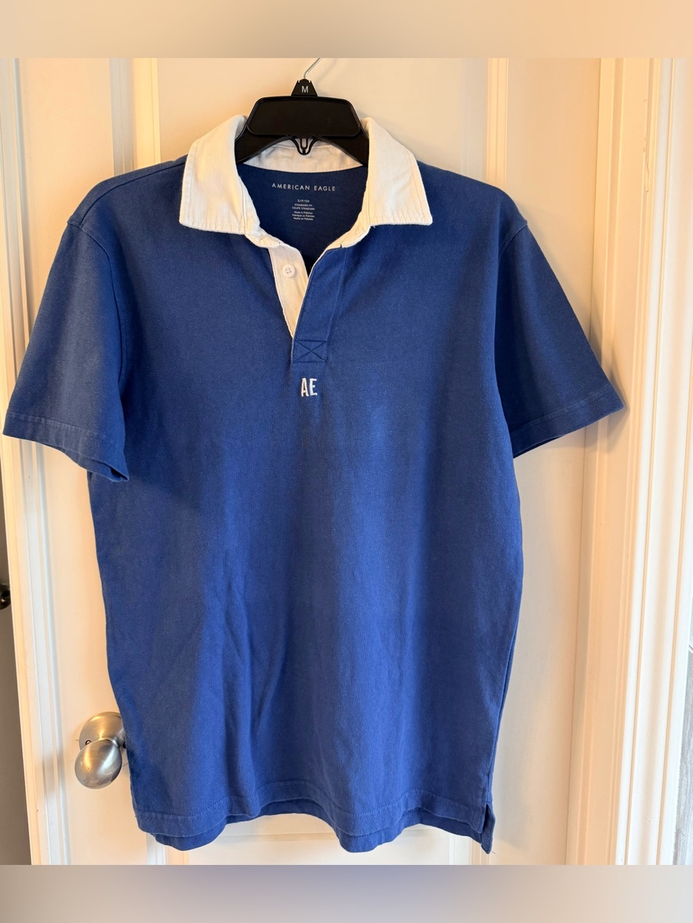 American Eagle Outfitters Royal Blue Polo with White Collar